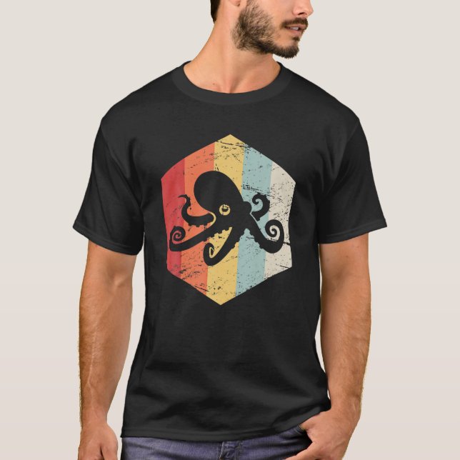 Retro Octopus Sea Creature T-Shirt (Front)