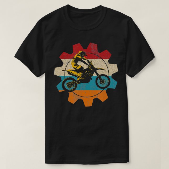 Retro Off Road Motorcycle Motocross Enduro  T-Shirt (Design Front)