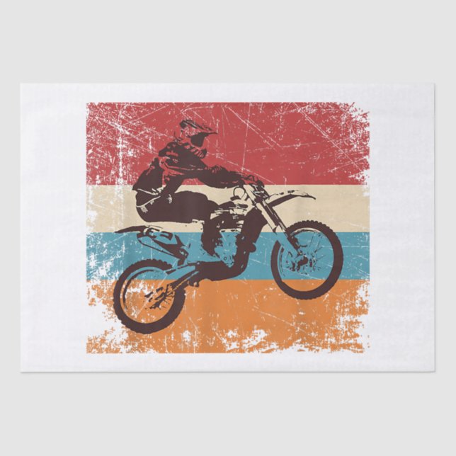 Retro Off Road Motorcycle Motocross Enduro Tissue Paper (Front)