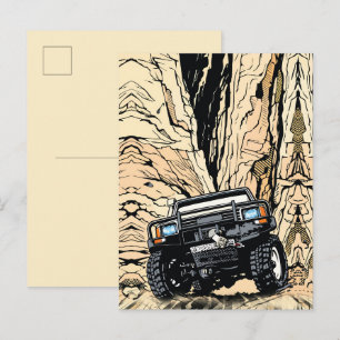 Retro Off-Road Truck Rock Crawl Pop Art Postcard