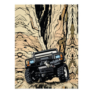 Retro Off-Road Truck Rock Crawl Pop Art Poster