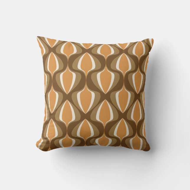 Retro Ogee  Brown Cushion (Front)