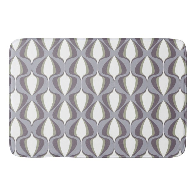 Retro Ogee  Grey Bath Mat (Front)