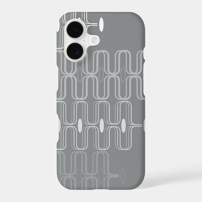Retro Ogee Pods White Grey Abstract Mod Art Design (Back)
