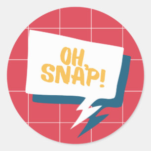 Retro Oh Snap! Classic Round Sticker