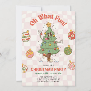 Retro Oh What Fun Christmas Invitation