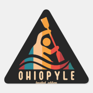 Retro Ohiopyle Kayaking Triangle Sticker
