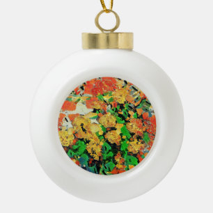 Retro Oil Painting: Van Gogh Monet Ceramic Ball Christmas Ornament