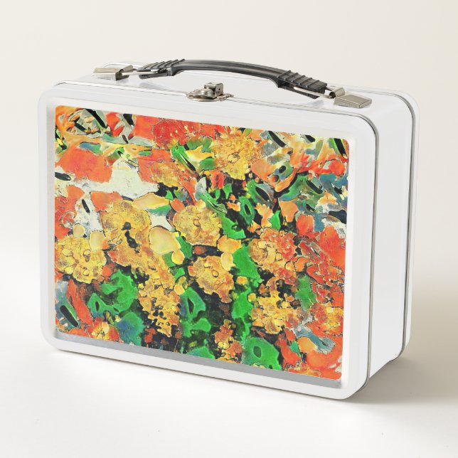 Retro Oil Painting: Van Gogh Monet Metal Lunch Box (Front)