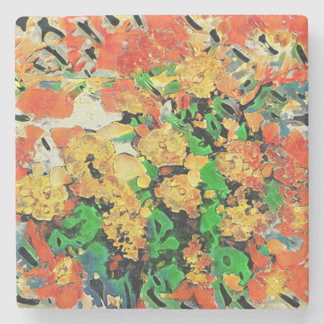 Retro Oil Painting: Van Gogh Monet Stone Coaster (Front)