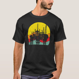 Retro Oil Well Pumpjack Oil Rig Oilman Oilfield Wo T-Shirt
