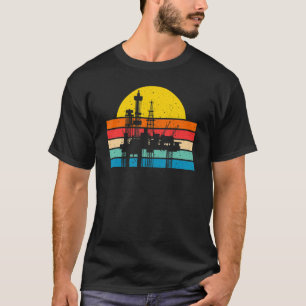 Retro Oil Well Pumpjack Oilfield Worker Oil Rig Oi T-Shirt