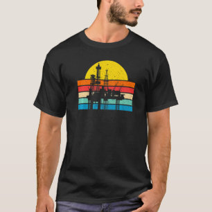 Retro Oil Well Pumpjack Oilfield Worker Oil Rig Oi T-Shirt
