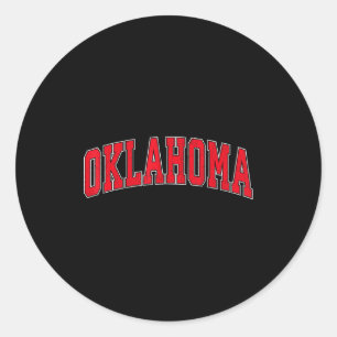 Retro Oklahoma Ok For Men Women Boys Girls Kids  Classic Round Sticker
