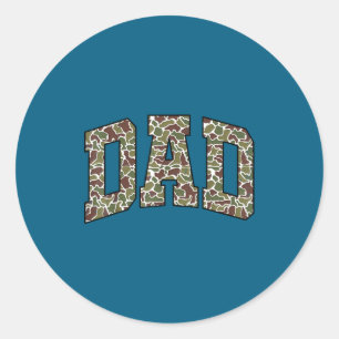 Retro Old Camo Dad Camouflage Fathers Day Classic Round Sticker