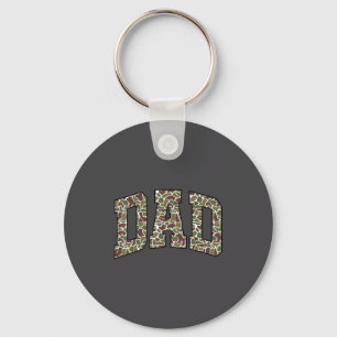Retro Old Camo Dad Camouflage Fathers Day  Key Ring