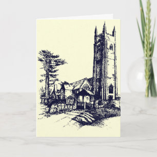 Retro Old English Church Card