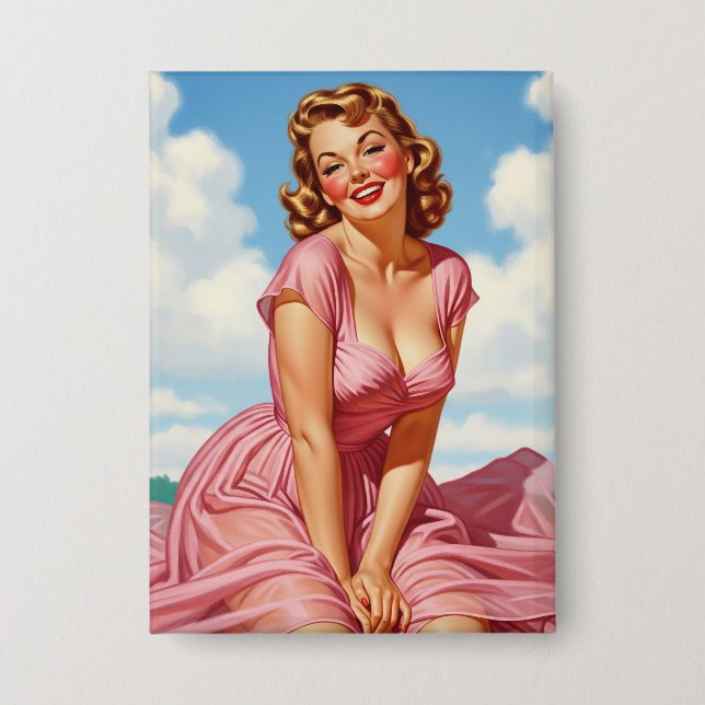 Retro Old Hollywood Glamour Blonde Woman Pin-up Ar (Front)