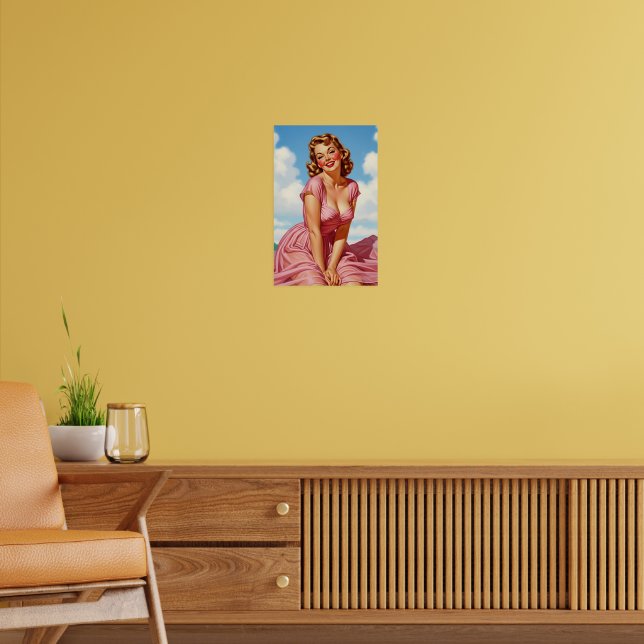 Retro Old Hollywood Glamour Blonde Woman Pin-up Ar Poster (Living Room 2)