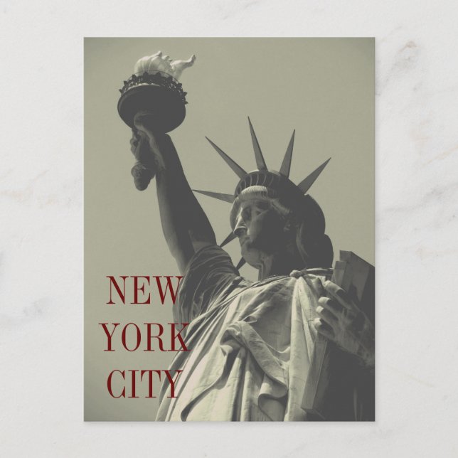 Retro Old Look Statue of Liberty New York City Postcard (Front)