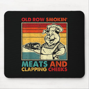 Retro Old Row Smoking Meats And Clapping Cheeks Fu Mouse Mat