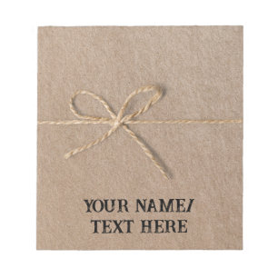 Retro old school brown paper wrap - editable text notepad