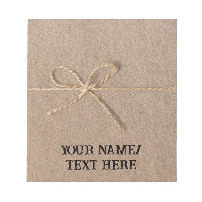 Retro old school brown paper wrap - editable text notepad (Front)
