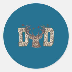 Retro old school camo dad camouflage dad fathers classic round sticker