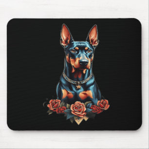 Retro Old School Style Dog Art Vintage Doberman Ta Mouse Mat