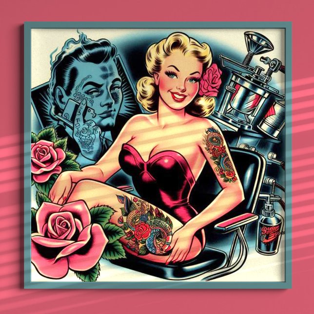 Retro Old School Tattoo Pin Up Poster (Creator Uploaded)