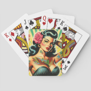 Retro Old School Tattoo Pinup Playing Cards