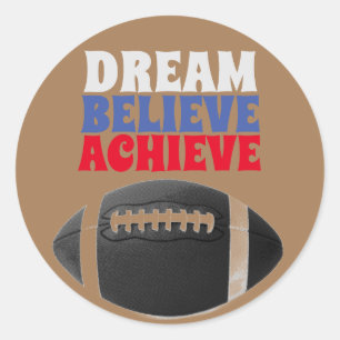 Retro Old Style Vintage 50s Football Motivational Classic Round Sticker