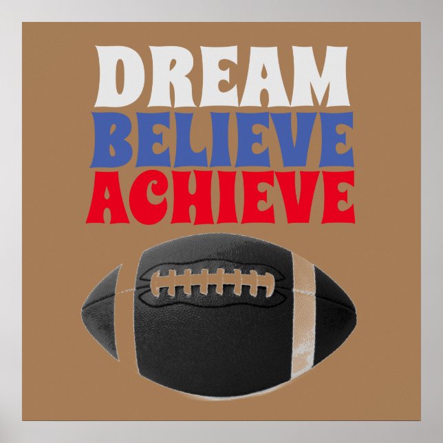 Retro Old Style Vintage 50s Football Motivational Poster (Front)