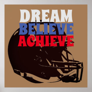 Retro Old Style Vintage 50s Football Motivational Poster