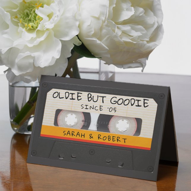 Retro Oldie But Goodie Cassette Tape Wedding Thank You Card (Creator Uploaded)