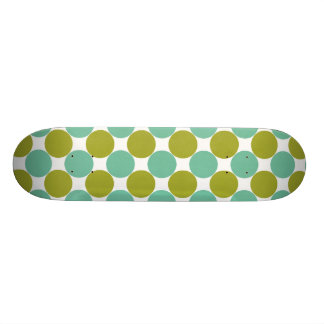 Retro Olive and Green Dots Skateboard