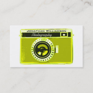 Retro Olive Camera Photography Business Cards