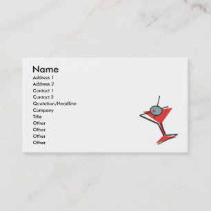 retro olive martini business card