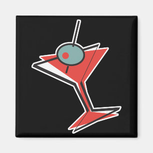 retro olive martini magnet