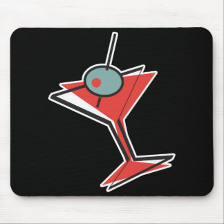 retro olive martini mouse mat