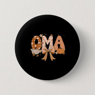 Retro Oma Coquette Bows Leopard Fall Thanksgiving 6 Cm Round Badge