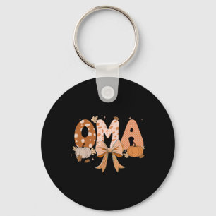 Retro Oma Coquette Bows Leopard Fall Thanksgiving Key Ring