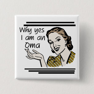 Retro Oma Tshirts and Gifts 15 Cm Square Badge