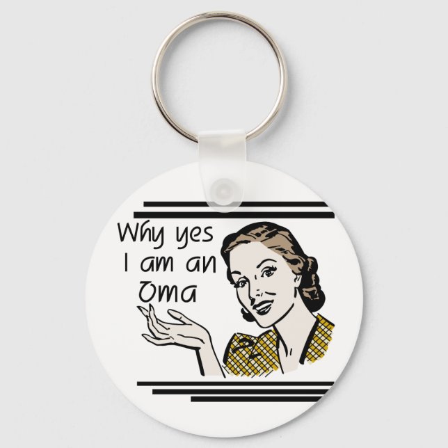 Retro Oma Tshirts and Gifts Key Ring (Front)