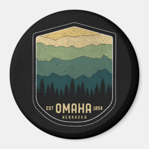 Retro Omaha Nebraska NE State Mountains Vintage Magnet