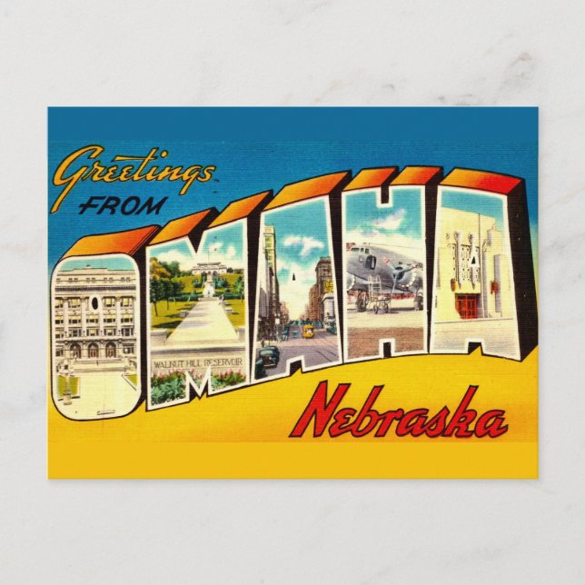Retro Omaha Nebraska Postcard (Front)