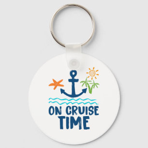 Retro On Cruise Time Summer Vacation Outfits For W Key Ring