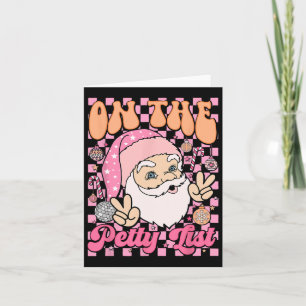 Retro On The Petty List Fun Family Christmas Santa Card