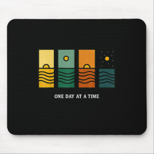 Retro One Day At A Time Motivational Quote Retro S Mouse Mat