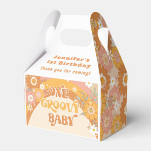 Retro One groovy baby birthday Favour Box
